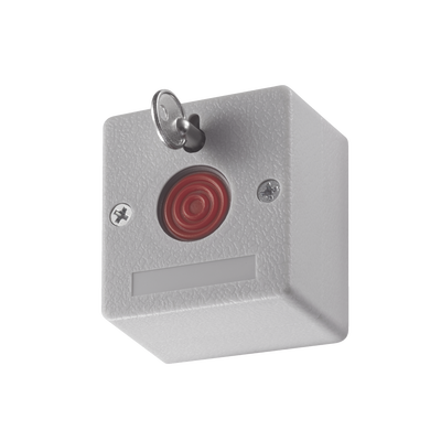 Botón de Pánico Cableado / Compatible con Cualquier Panel de Alarma / LLave de Seguridad / NO / NA / Material Retardante al Fuego (ABS)