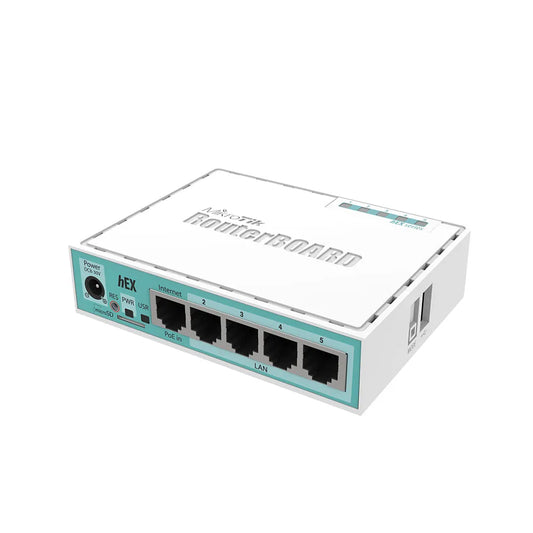 Router MikroTik HEX de 5 puertos gigabit, CPU 880MHz y 256MB RAM